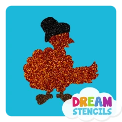 Turkey With A Hat Glitter Tattoo Stencil - HP-157 (5pc Pack)