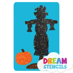 Scarecrow With Pumpkin Glitter Tattoo Stencil - HP-162 (5pc Pack)
