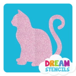 Sitting Cat Glitter Tattoo Stencil - HP-201 (5pc Pack)
