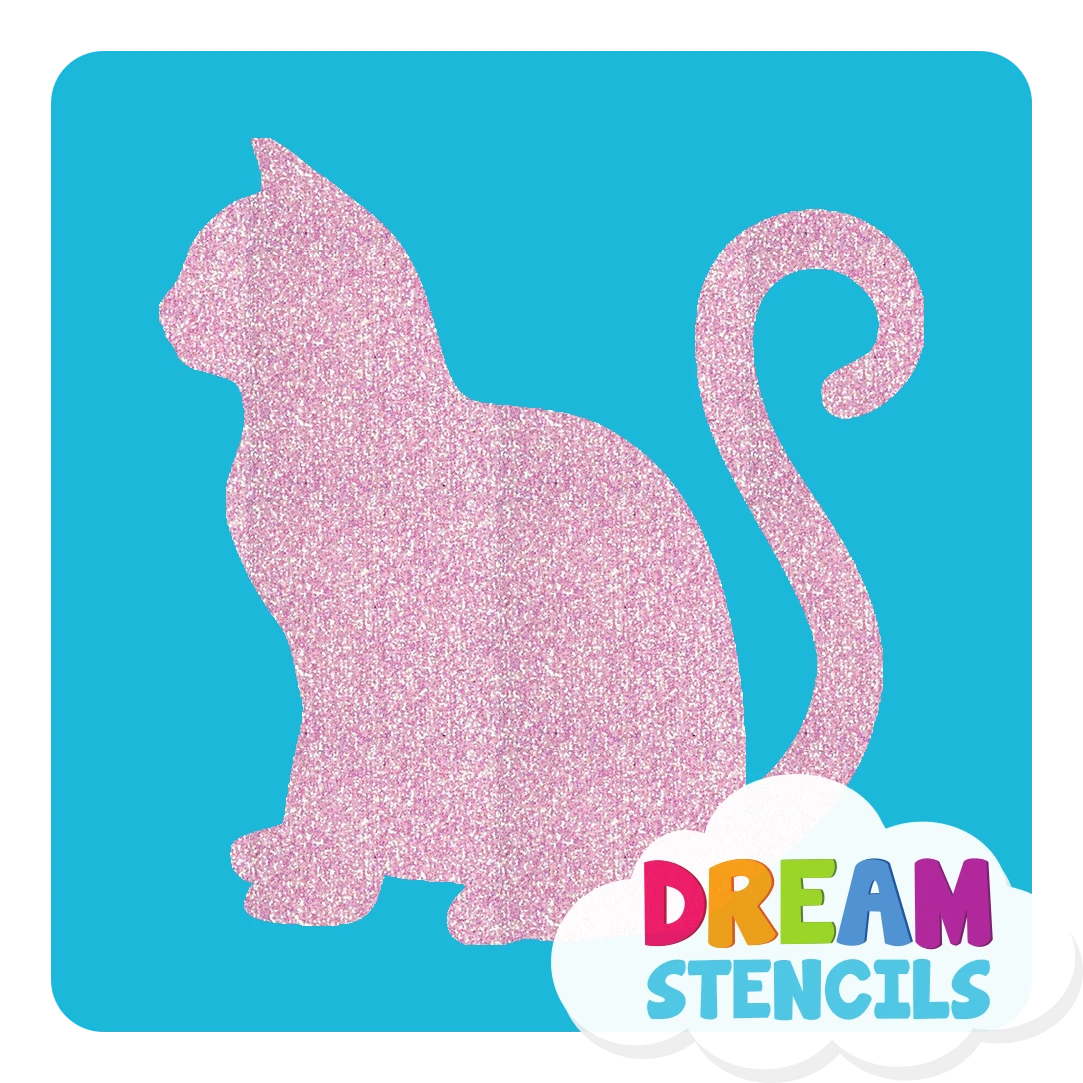 Sitting Cat Glitter Tattoo Stencil - HP-201 (5pc Pack) 1 Sitting Cat Glitter Tattoo Stencil - HP-201 (5pc Pack)