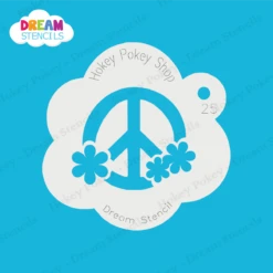 Flower Round Peace Sign - Dream Stencil - 25 -Painted Mold Supplies Store 0018134 flower round peace sign dream stencil 25