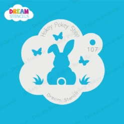 Easter Bunny With Butterflies - Dream Stencil - 107
