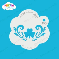 Three-Leaf Clover (Shamrock) With Swirls - Dream Stencil - 103