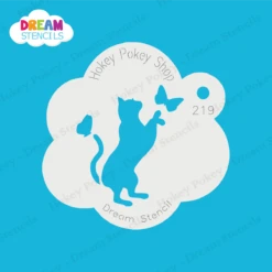 Standing Cat With Butterflies - Dream Stencil - 219