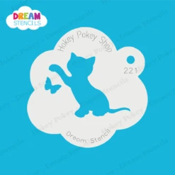 Playful Kitten With Butterfly - Dream Stencil - 221