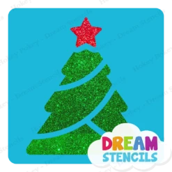 Classic Christmas Tree Glitter Tattoo Stencil - HP-215 (5pc Pack)