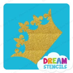 Fleur De Lis Crown Glitter Tattoo Stencil - HP-224 (5pc Pack)