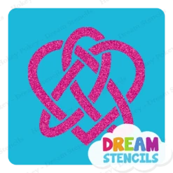 Celtic Heart Knot #2 Glitter Tattoo Stencil - HP-230 (5pc Pack)