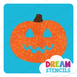 Pumpkin Face Glitter Tattoo Stencil - HP-239 (5pc Pack)