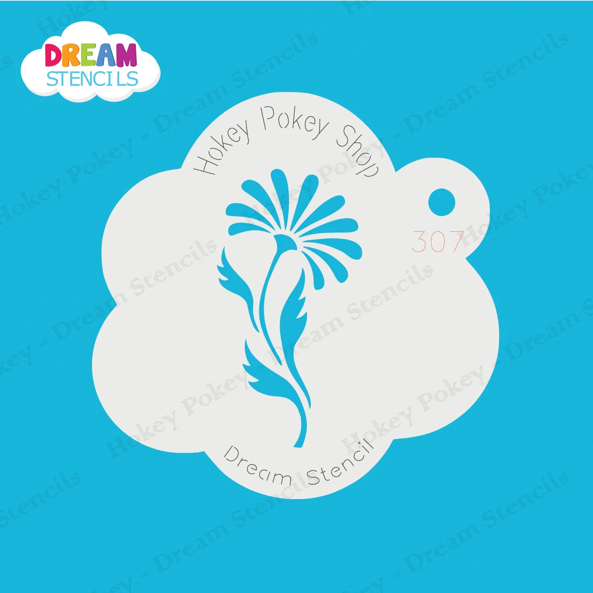 Daisy With Leaves - Dream Mylar Stencil - 307 1 Daisy With Leaves - Dream Mylar Stencil - 307