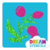 Tulips With Leaves Glitter Tattoo Stencil - HP-307 (5pc Pack)
