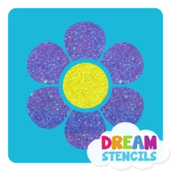 6 Petals Flower Glitter Tattoo Stencil - HP-318 (5pc Pack)