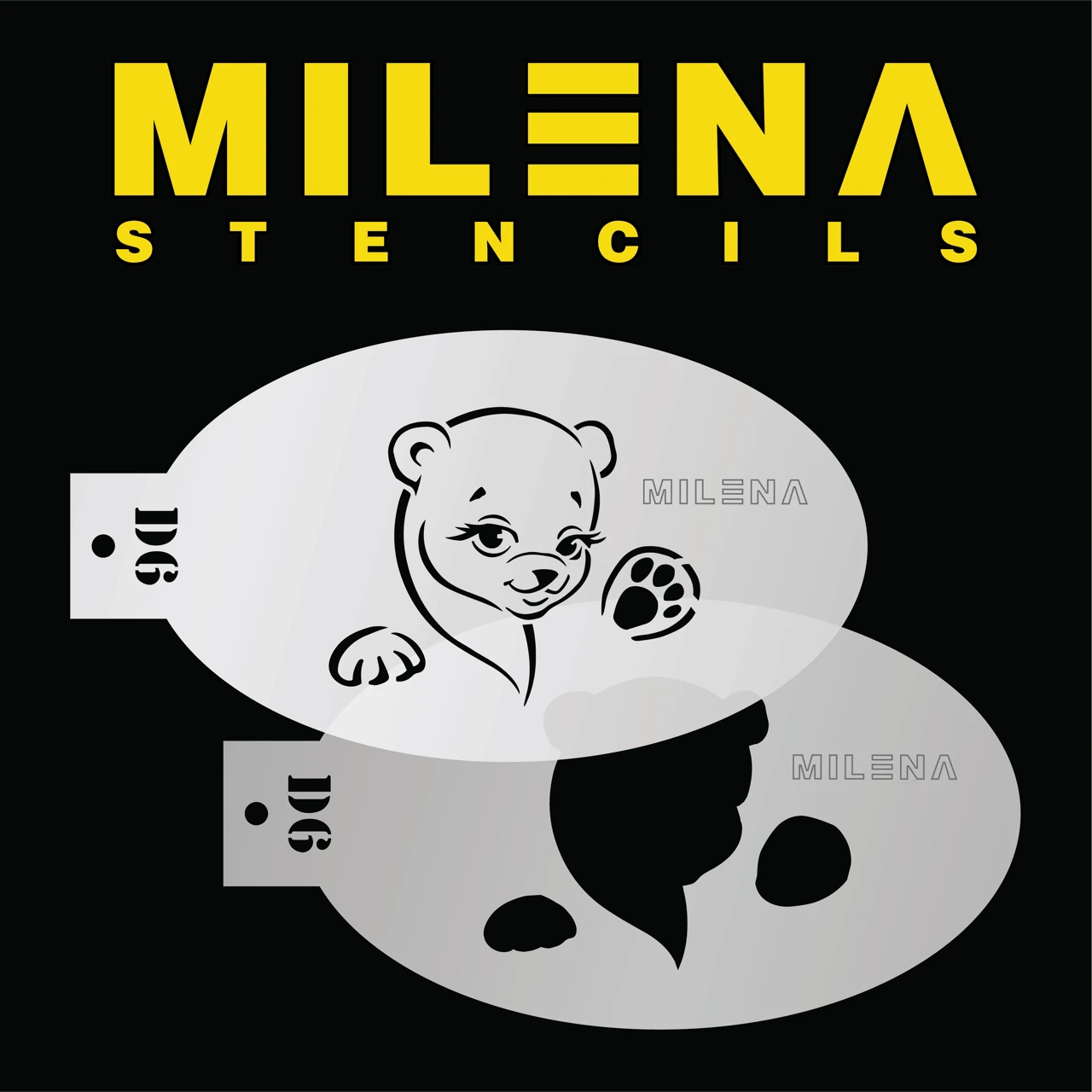 Milena Stencils - Polar Bear - Stencil Set D6 1 Milena Stencils - Polar Bear - Stencil Set D6