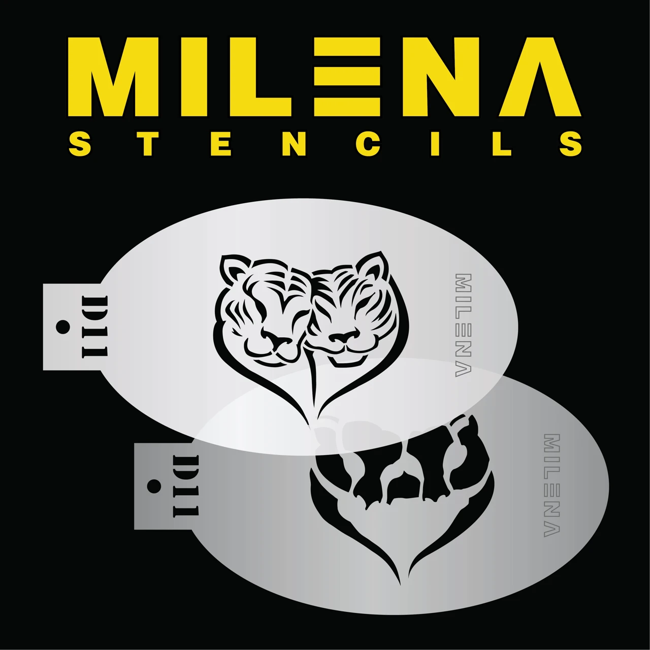 Milena Stencils - Tiger Heart - Stencil Set D11 1 Milena Stencils - Tiger Heart - Stencil Set D11