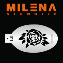 Milena Stencils - Rose With Leaves - Stencil F1