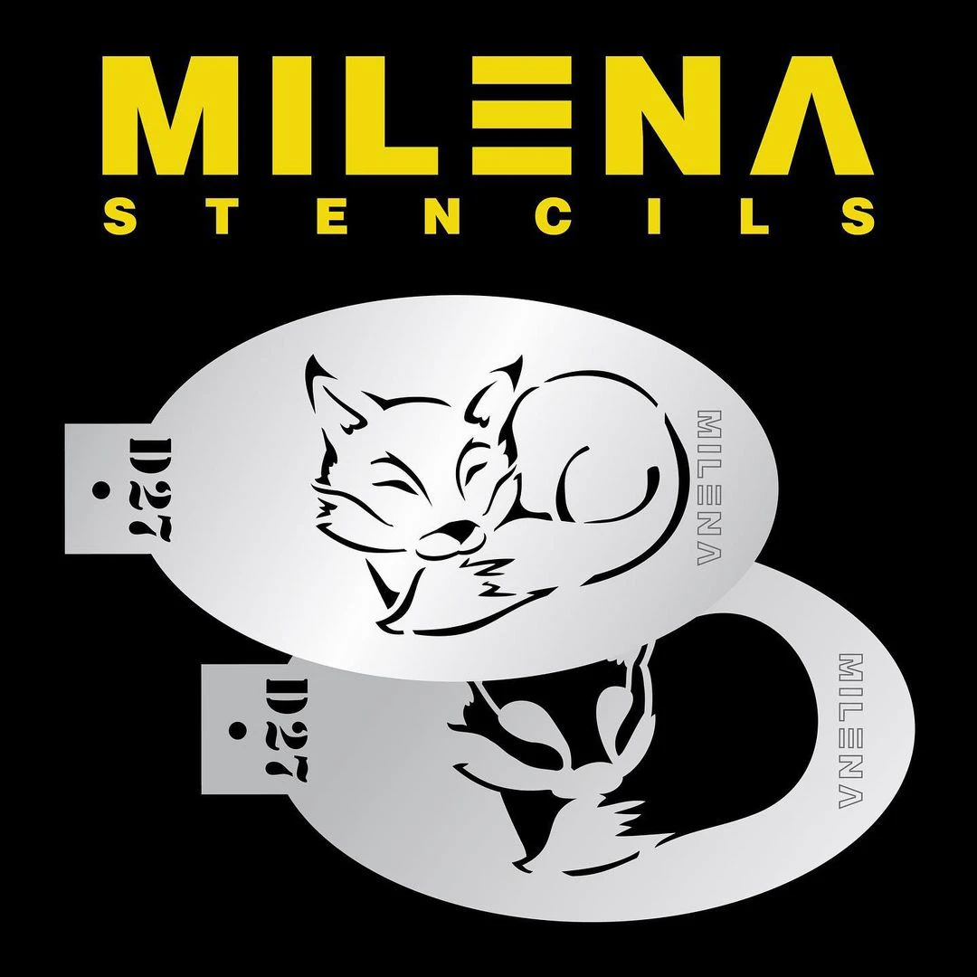 Milena Stencils - Sleeping Fox - Stencil Set D27 1 Milena Stencils - Sleeping Fox - Stencil Set D27
