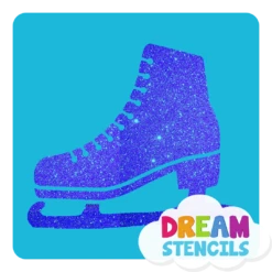 Figure Skates Glitter Tattoo Stencil - HP-335 (5pc Pack)