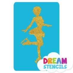 Figure Skater Glitter Tattoo Stencil - HP-336 (5pc Pack)
