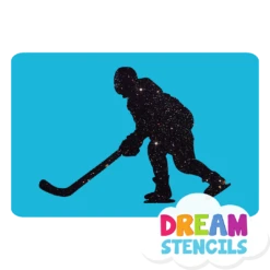 Hockey Player Glitter Tattoo Stencil - HP-345 (5pc Pack)