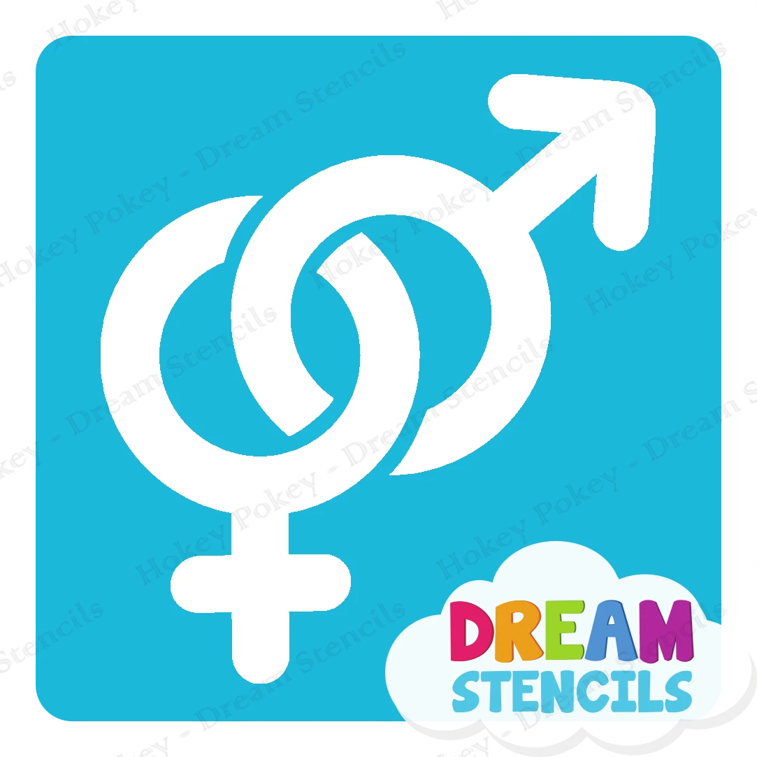 Hetero Symbol Glitter Tattoo Stencil - HP-366 (5pc Pack) 2 Hetero Symbol Glitter Tattoo Stencil - HP-366 (5pc Pack) - Image 2