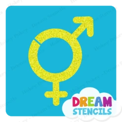 Bigender Symbol Glitter Tattoo Stencil - HP-367 (5pc Pack)