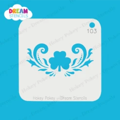 Three-Leaf Clover (Shamrock) With Swirls - Dream Stencil - 103 -Painted Mold Supplies Store 0024597 three leaf clover shamrock with swirls dream stencil 103