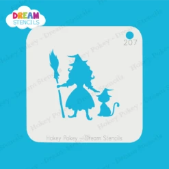 Pretty Witch With A Cat - Dream Stencil - 207 -Painted Mold Supplies Store 0024765 pretty witch with a cat dream stencil 207