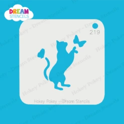 Standing Cat With Butterflies - Dream Stencil - 219 -Painted Mold Supplies Store 0024790 standing cat with butterflies dream stencil 219