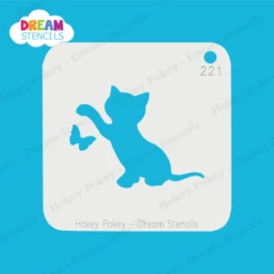 Playful Kitten With Butterfly - Dream Stencil - 221 -Painted Mold Supplies Store 0024794 playful kitten with butterfly dream stencil 221