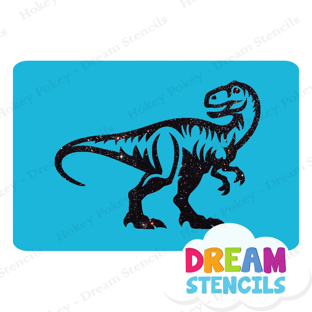 Raptor Dinosaur Glitter Tattoo Stencil - HP-408 (5pc Pack) 1 Raptor Dinosaur Glitter Tattoo Stencil - HP-408 (5pc Pack)